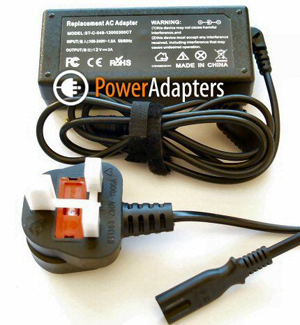 12v DC 60w 3a amp power supply adapter with 5.5mm x 2.5mm ce positive plug
